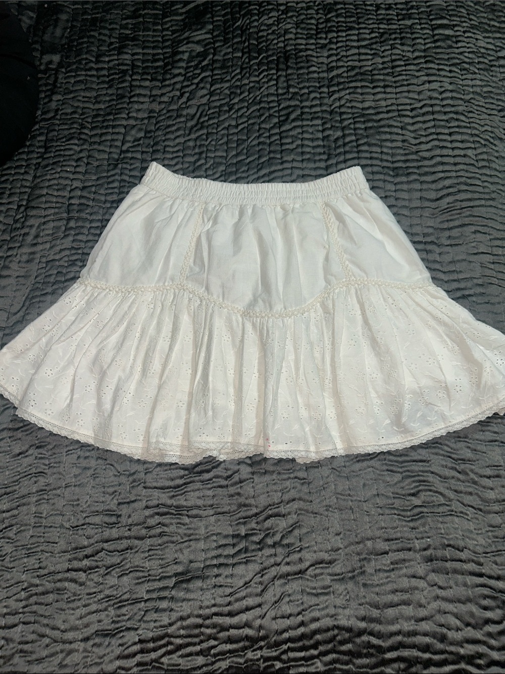 Jessica Simpson White Eyelet Tiered Skirt
